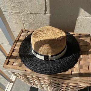Black and white callanan straw hat